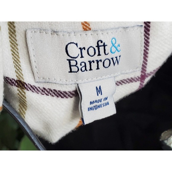 Croft & Barrow Men's White Cotton Collared Long Sleeve Buttons Down Shirt Size M - Picture 10 of 11